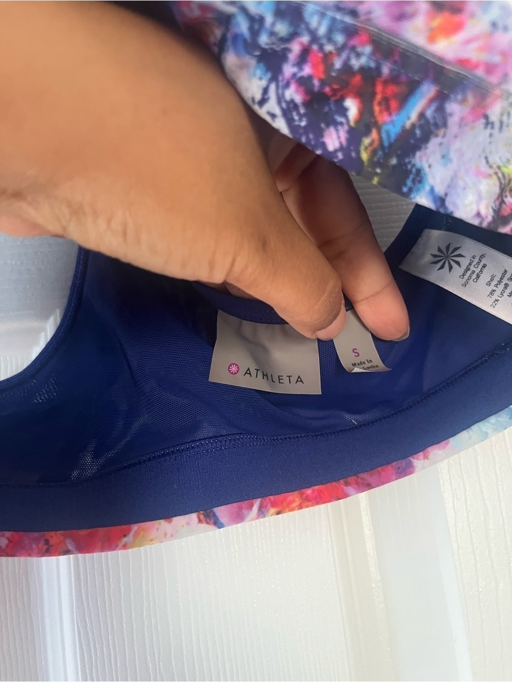 Athleta Vibrant Floral Racerback Sports Bra in Multicolor - Picture 4 of 4